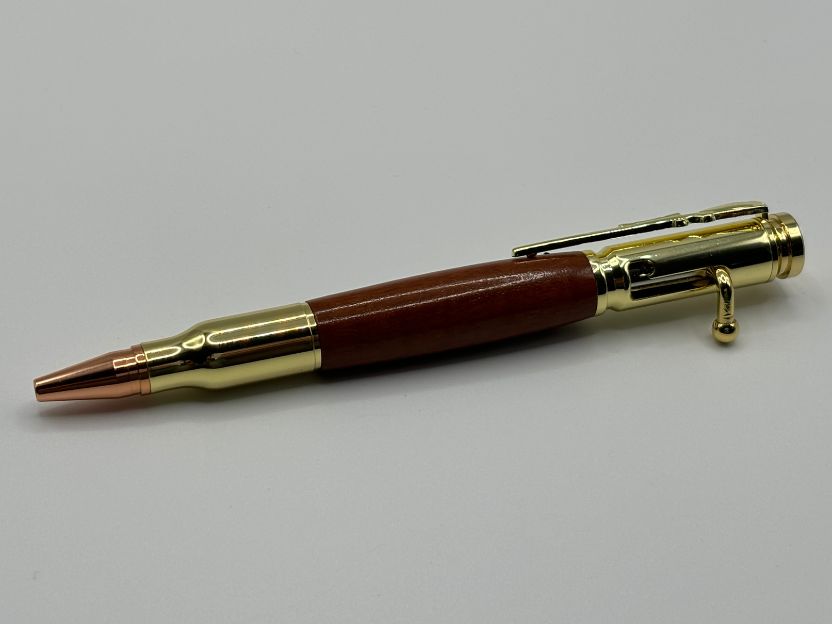 Gold Bolt Action Redgum Pen