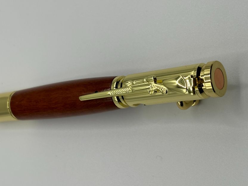 Gold Bolt Action Redgum Pen