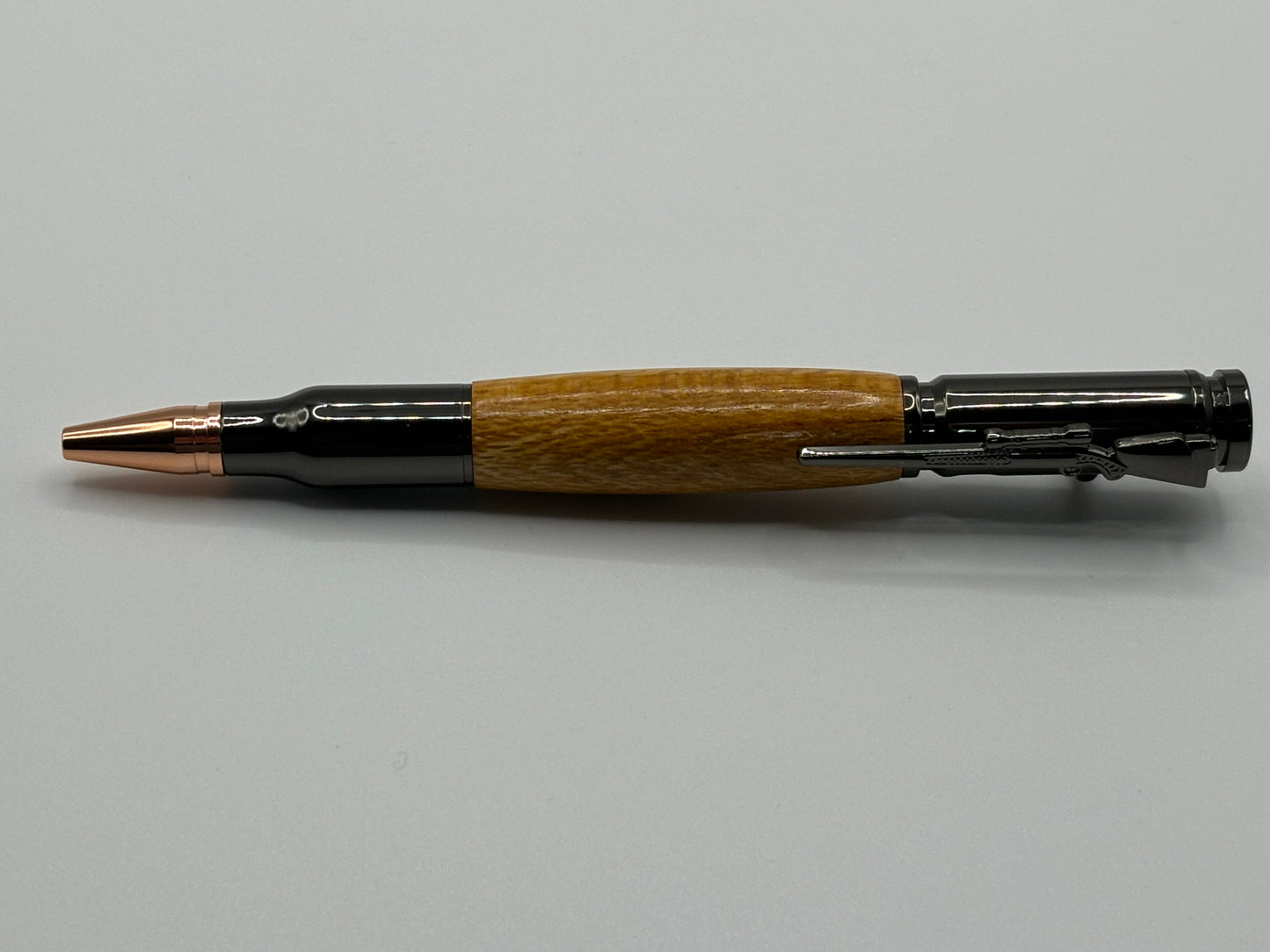 Black Bolt Action Silky Oak Pen