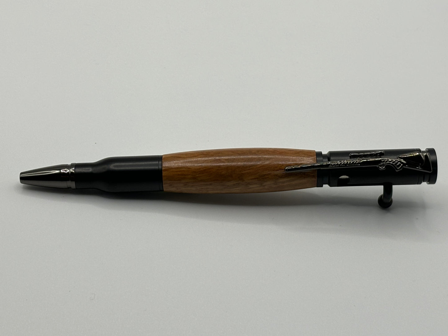 Black Bolt Action Spotted Gum Pen