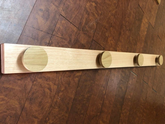 Victorian Ash Coat/Hat Board with 4 American Oak Timber Hooks