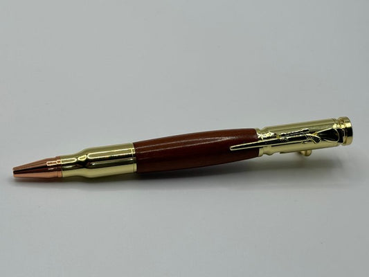 Gold Bolt Action Redgum Pen