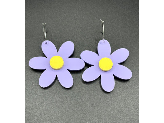 Flower Earring Purple/Yellow