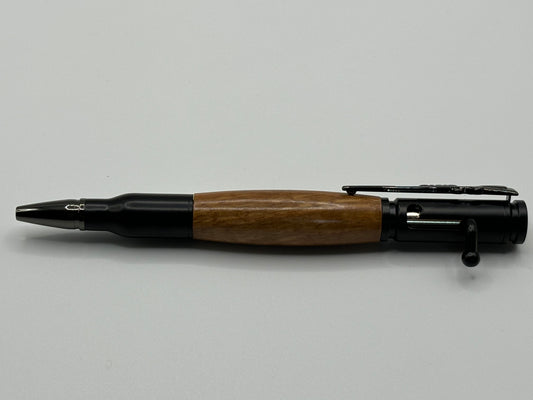 Black Bolt Action Spotted Gum Pen