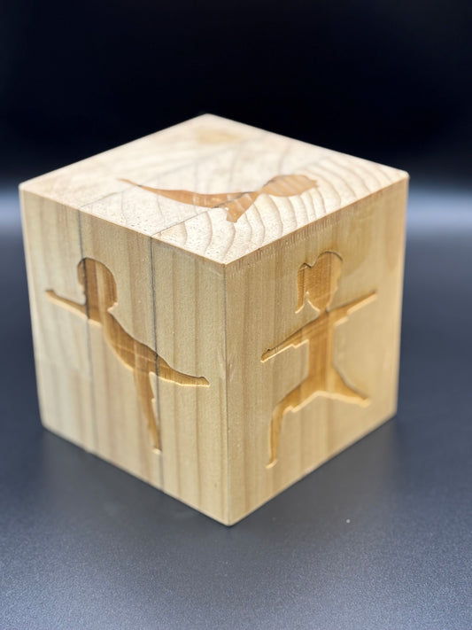 Large Wooden Dice - Yoga Poses