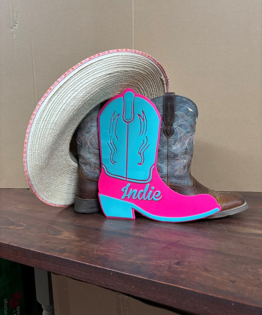 Western boot sign